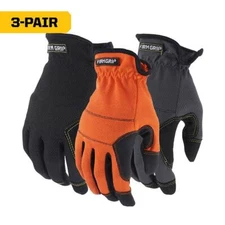Firm Grip Work Gloves X-Large 3 Pack Utility Safety Durable Padded Knuckles Grip