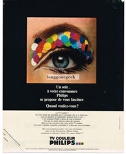 1968 Philips Color TV Television French Vintage Print Ad
