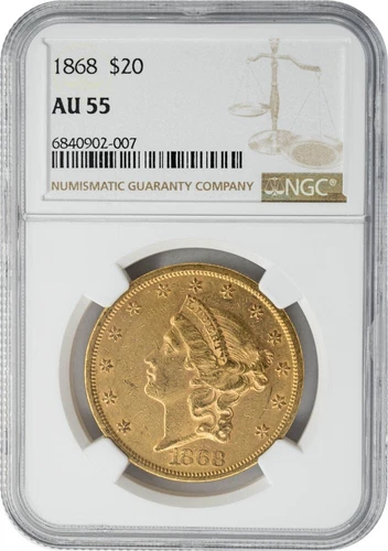 1868 $20 Gold Liberty AU55 NGC 949495-11