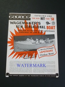 1958 Wagemakers Ply-Lap Catalina Lapstrake Clinker Boat 14 