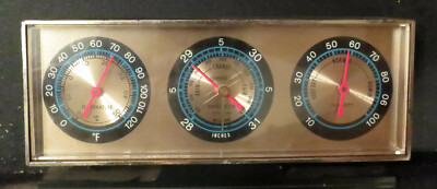 Springfield Instrument Vintage Springfield Instrument Desktop Barometer Thermometer Humidity ...