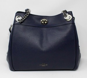 coach edie turnlock navy