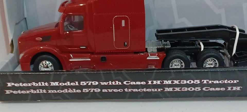 Tomy 46358 Peterbilt Semi Model 579 With Case IH MX305 Tractor Red MIP 1:32 - Image 4 of 4