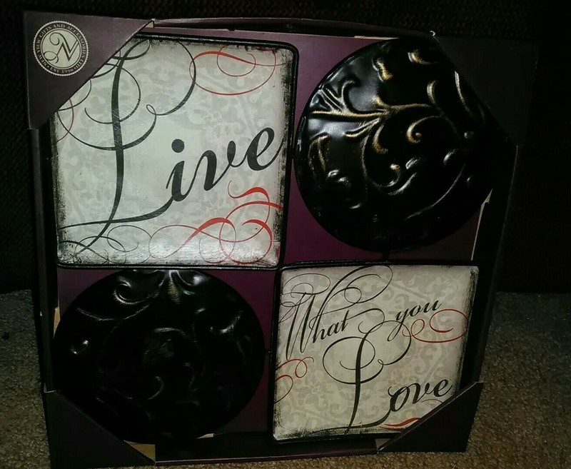 Wall Plaque Picture Metal Montage ~ Reads "LIVE WHAT YOU LOVE" * Brand New! 