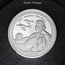 2021 S Silver Proof Tuskegee Airman National Park Quarter - 99% Silver