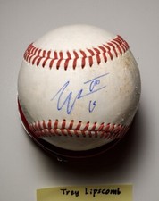 Autographed Baseball game used TREY LIPSCOMB Washington Nationals 