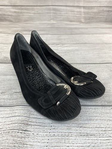 Stuart Weitzman Wedged Shoes Women Size 10 Slip On Suede Casual Shoes - Black - Picture 4 of 9
