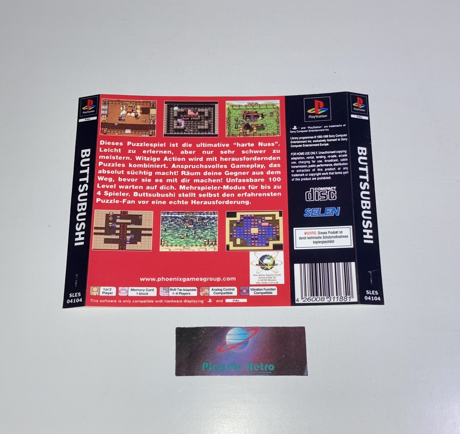 Jaquette Arriere Reproduite - Buttsubushi PS1 Loose PlayStation Sony Version ALL