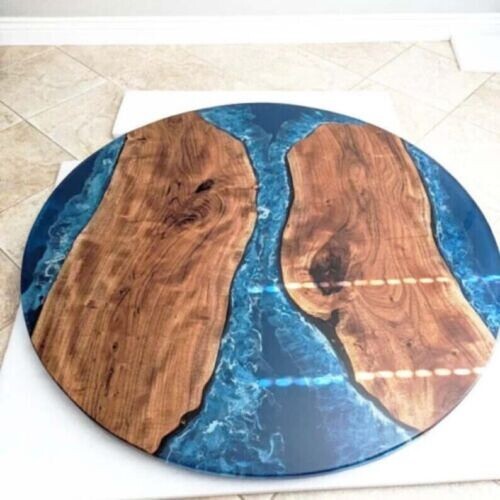 36-Inch Epoxy Resin Round Wooden Table Top for Stylish Decor