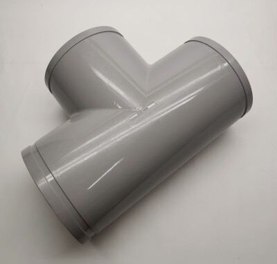 220mm Industrial Grooved Equal Tee Fitting Grey PVC/PP Mechanical Pipe T