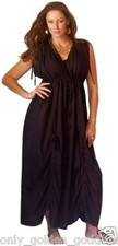 black maxi dress goddess ruched empire misses S M L  last one left zh845