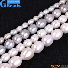 Potato Shape Natural Cultured Pearl Gemstone Beads For Jewelry Making 15"9-10mm