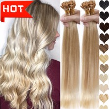 100 Strands I-Tip Stick Tip Hair 100 Human Hair Extensions Micro NaNo Ring Bead