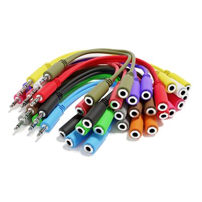ExcelValley - 5-Pack - Mono Splitter Y Patchkabel TS 3.5mm 1/8'' Eurorack Synth