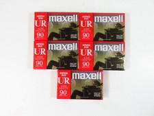 Maxell 108562 UR-90 5PK Normal Bias Audio Cassettes 90 Minute With Cases 5 Pack