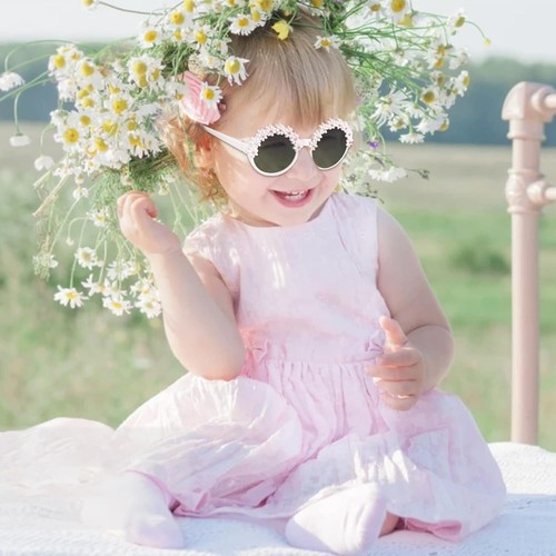 3-Pairs Gift Kids Sunglasses Girls, Cute Flower Frame Cartoon UV400 Glasses, Tod - Picture 3 of 5