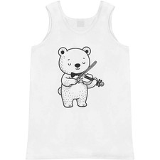 'Cute Bear Playing Violin' Adult Vest / Tank Top AV058169