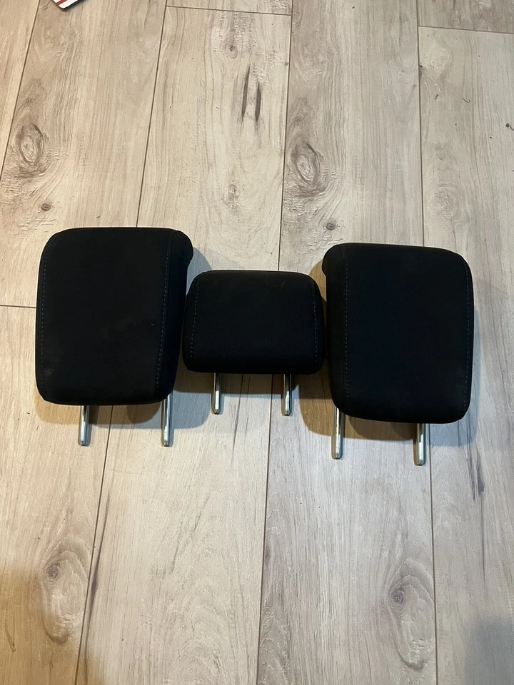 2016-2019 Toyota Yaris iA Sedan 4 Door Rear Head Rest Set Of 3 Black W/Blue OEM - Image 3 of 4