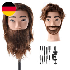 Mann Frisierkopf 100% Echthaar Mit Bart Männlich Übungskopf Echthaar Friseur Kop