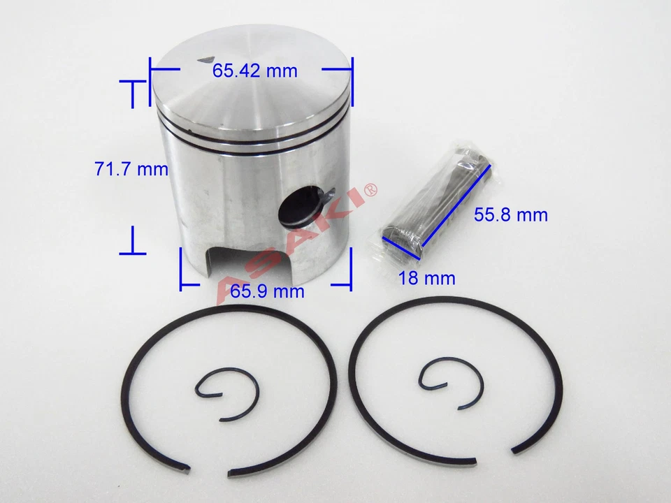 Piston Kit 09-667-04 1.00 + Ring For John Deere Snowmobile JDX-8/Cyclone 440 - Image 2 of 4