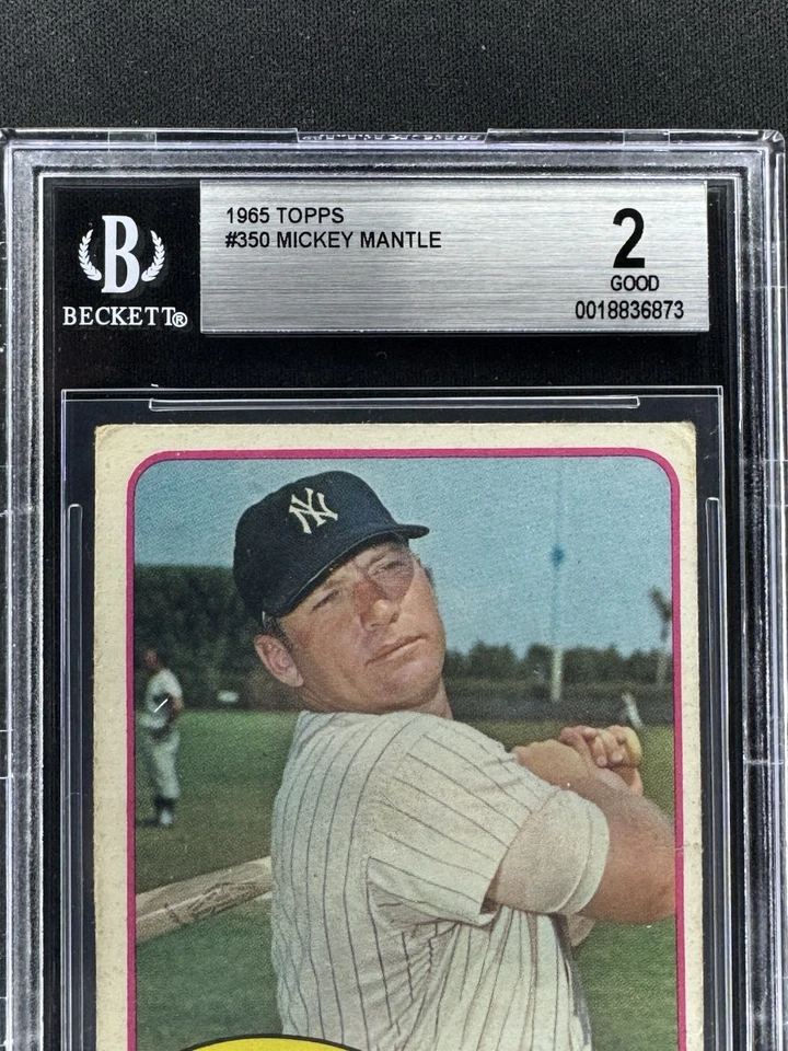 1965 topps mickey mantle#350 Beckett Graded Collectors Item! Rare Beckett Grade - Image 2 of 4