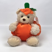 Kellytoy Halloween Pumpkin Teddy Bear Plush Stuffed Animal Toy 9" with Tags