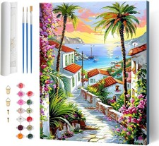 Perycomly Paint by Number Kit for Adults Beginner, Sunset Town 16"x20", OP-3