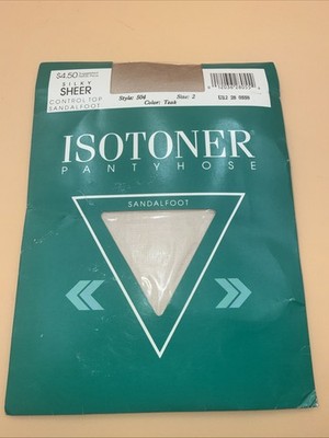 Isotoner Pantyhose Sandalfoot Silky Sheer TEAK Size 2 NEW 504