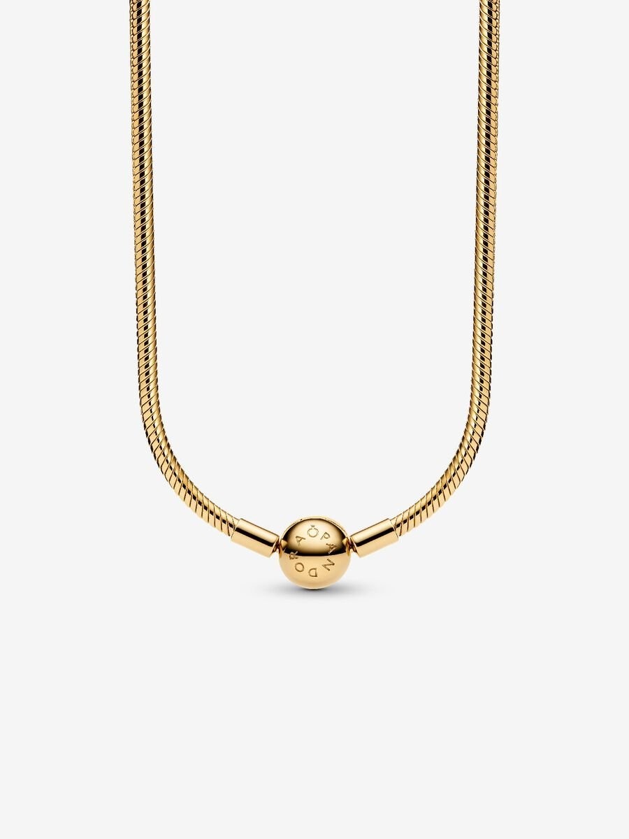 Authentic Pandora Moments 14k Gold Plated Snake Chain Necklace
