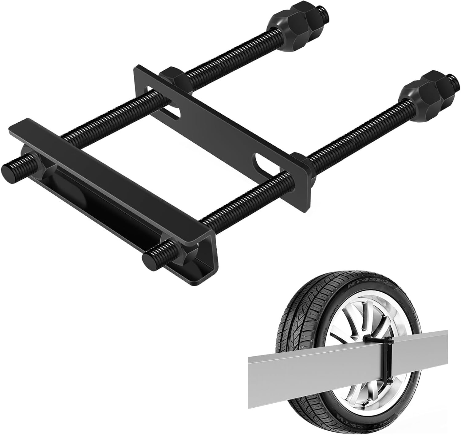 Spare Tire Mount for Utility Trailer, Trailer Accessories Universal -Black (B)