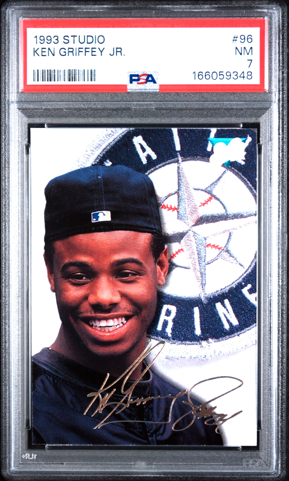 1993 Leaf STUDIO KEN GRIFFEY JR. #96 Seattle Mariners PORTRAIT - PSA 7 NM