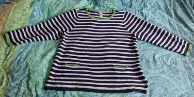 Pullover Duo rot-weiß + blau-weiß geringelt Gr. 48 100% Baumwolle wenig getragen