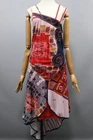 SAVE THE QUEEN Print Pattern Multi-Color Polyester/Denim Flared dress Sz L