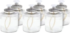 Sterno SoftLight Decorative Candles, 6pk w/ Bottle Holder, 24hr Liquid Wax Burn