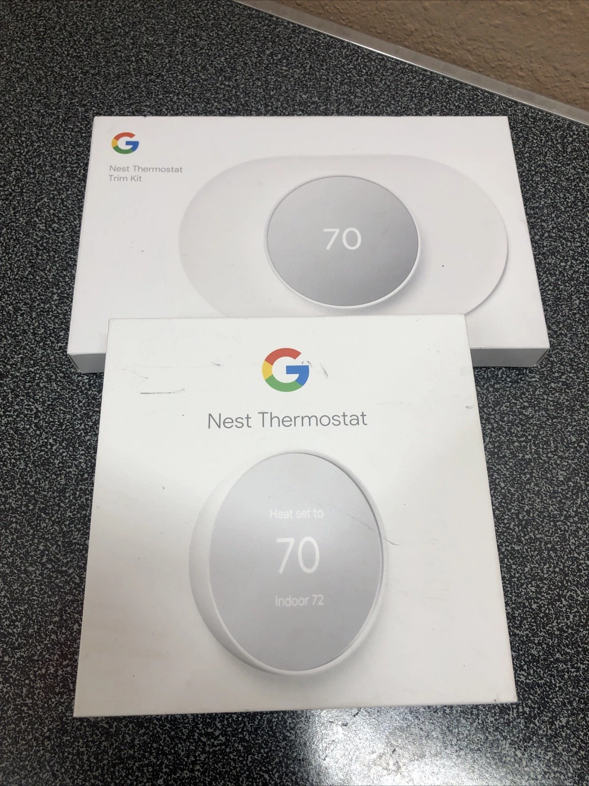 Google Nest Programmable Wi-Fi Thermostat- Snow W/Trim Kit - New Open Box