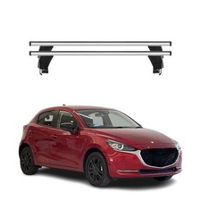 Menabo Dachträger Grundtäger für Mazda 2 2014-2020 50kg Aluminium Silber 2 tlg