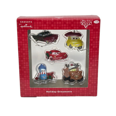 DISNEY PIXAR CARS HALLMARK CHRISTMAS TREE ORNAMENTS LOT OF 5 IN BOX MATER
