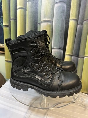 Size 9.5 Thorogood Men s Boots 834-6449 Black Leather Lace Up/zippers No Box