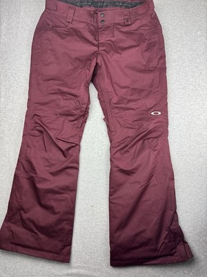 Oakley WOMENS L Burgundy Ski Snow Pants Biozone Insulated   Rhone 