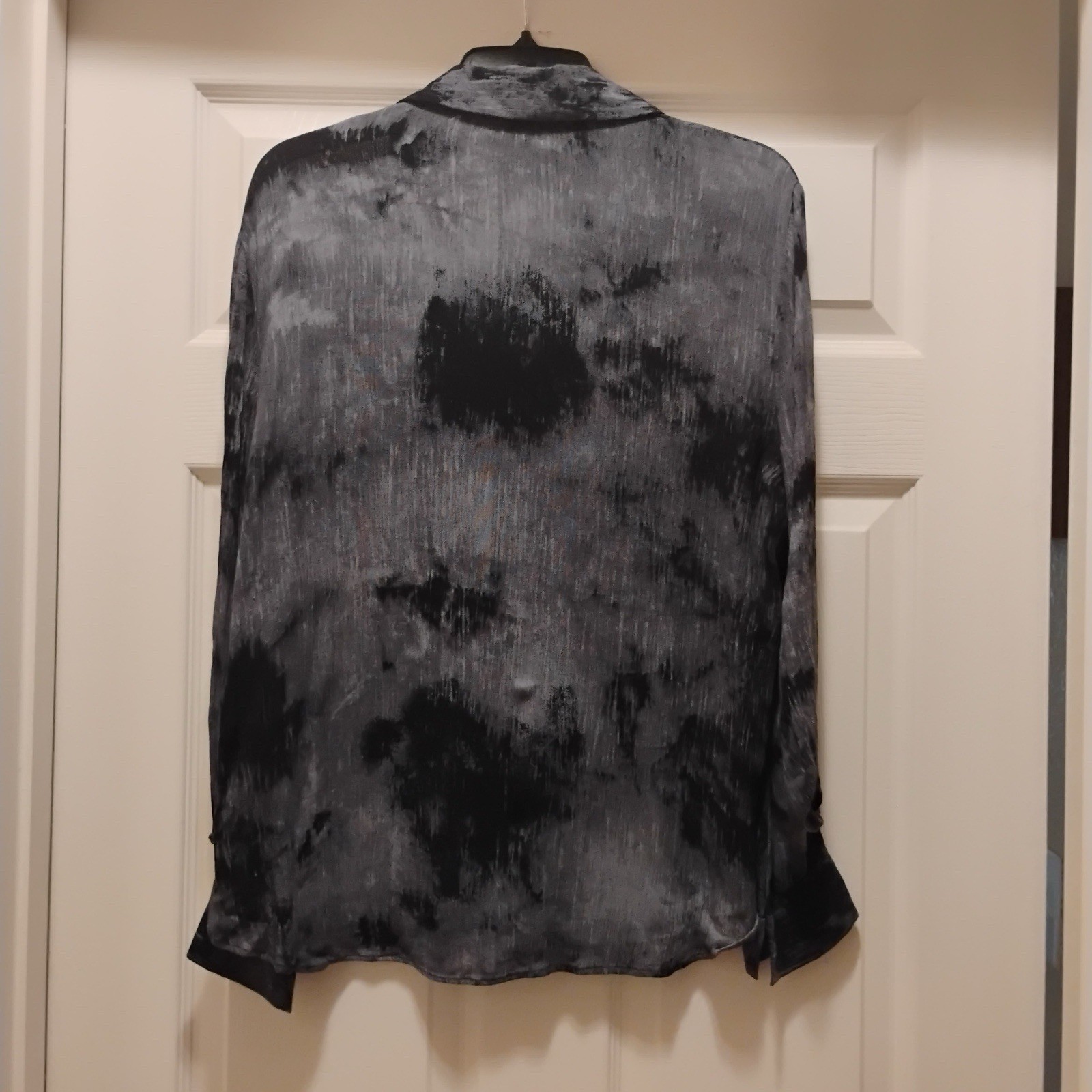 Zara Basic Women’s Sheer Button Front Blouse Blac… - image 3