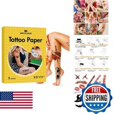 MECOLOUR Printable Temporary Tattoo Paper 8.5"X11"-5 Sets Inkjet Printer DIY