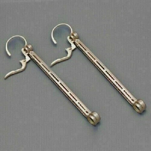 14K White Gold Plated 4Ct Princess Simulated Ruby Vintage Art-Deco Drop Earrings - Image 3 of 4