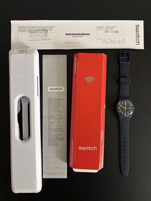 Swatch Watch SR1130SW / SIR BLUE Unisex SWISS MADE Original W. Box And Papers