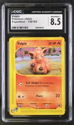 Vulpix Pokemon (2002) Expedition #136/165 CGC 8.5 NM/MINT+ Common WOTC