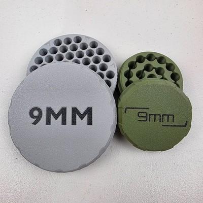 9mm Ammo Case Storage Box Holds 20 or 55 Rounds with Screw On Lid - Select Color