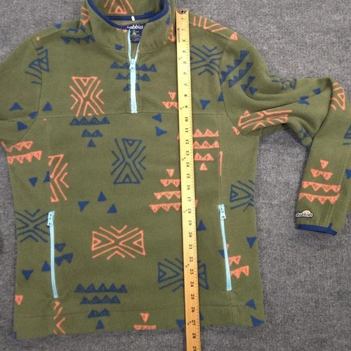 Chubbies Fleece 1/4 Zip Mens Large Green The Flame Commander Southwestern Tribal image 6