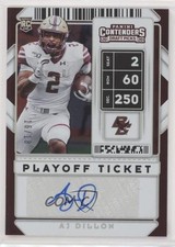 2020 Contenders Draft Picks College Playoff Ticket 16/18 AJ Dillon #148 Auto 4l6