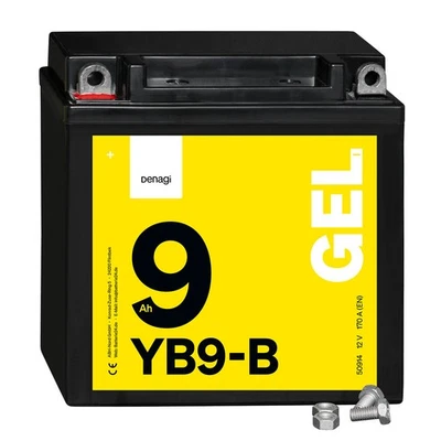 Denagi 9Ah Motorradbatterie GEL 12V YB9-B 50914 12N9-4B-1 JMB9-B