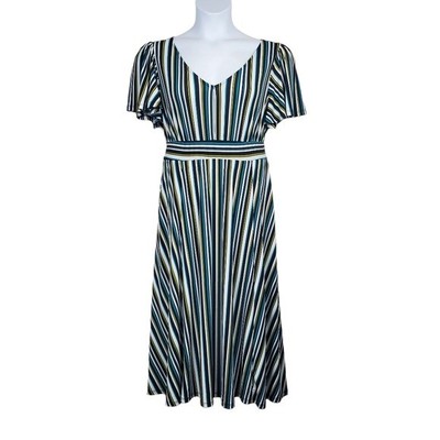 Torrid Womens Flutter Sleeve Striped Crepe Studio Knit Midi Dress Size 0X  NWT | eBay