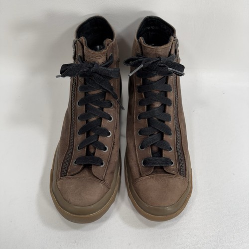 Diesel Expo Zip Mid Top Brown Leather Sneakers Men’s US Size 8 - Picture 3 of 12